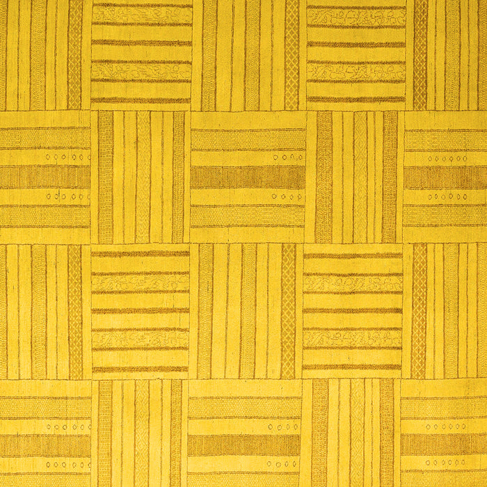 Square Machine Washable Checkered Yellow Modern Rug, wshabs5565yw