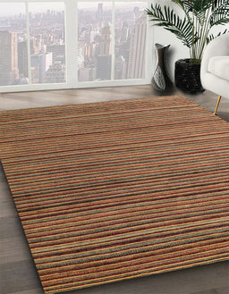 Machine Washable Abstract Saffron Red Rug in a Family Room, wshabs5566