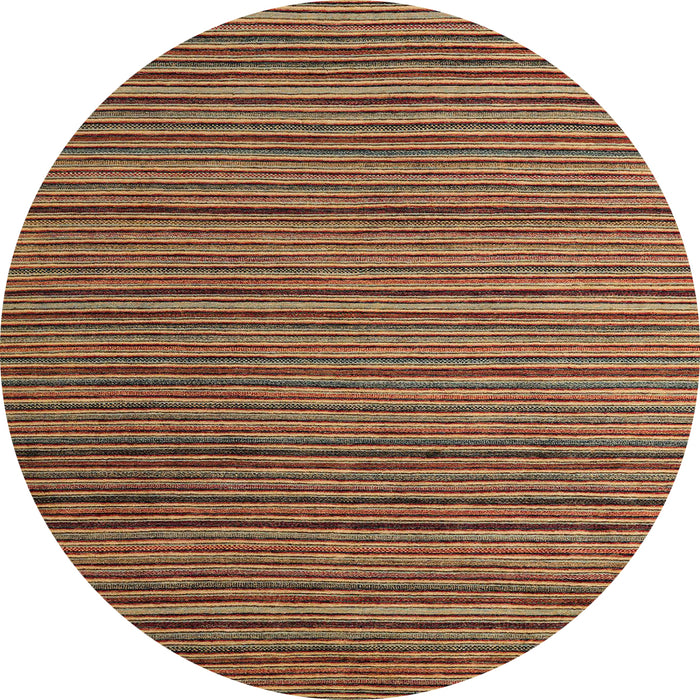 Round Machine Washable Abstract Saffron Red Rug, wshabs5566