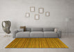 Machine Washable Abstract Yellow Modern Rug in a Living Room, wshabs5566yw