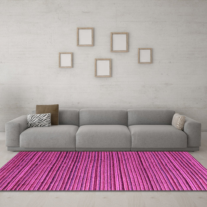 Machine Washable Abstract Pink Modern Rug in a Living Room, wshabs5566pnk