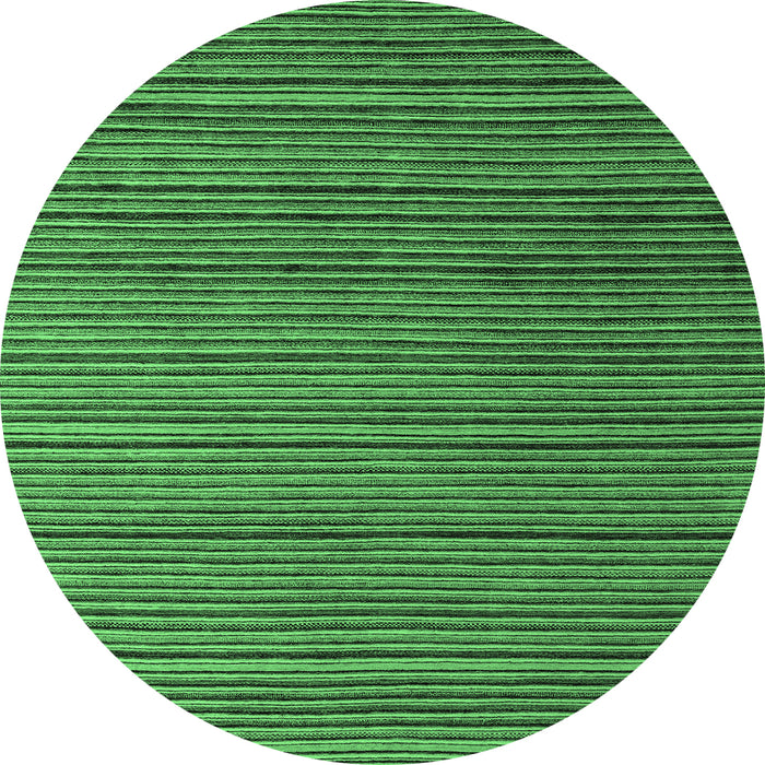 Round Machine Washable Abstract Emerald Green Modern Area Rugs, wshabs5566emgrn