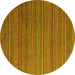 Round Abstract Yellow Modern Rug, abs5566yw