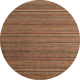 Round Abstract Saffron Red Modern Rug, abs5566