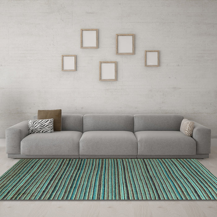 Machine Washable Abstract Light Blue Modern Rug in a Living Room, wshabs5566lblu