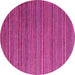 Round Machine Washable Abstract Pink Modern Rug, wshabs5566pnk