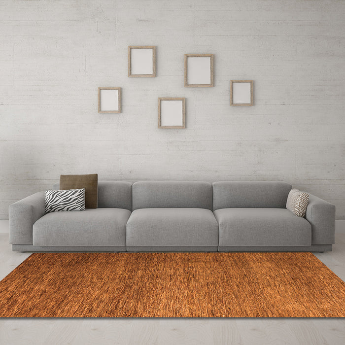 Machine Washable Abstract Orange Modern Area Rugs in a Living Room, wshabs5567org