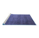 Sideview of Machine Washable Abstract Blue Modern Rug, wshabs5567blu