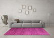 Machine Washable Abstract Pink Modern Rug in a Living Room, wshabs5567pnk