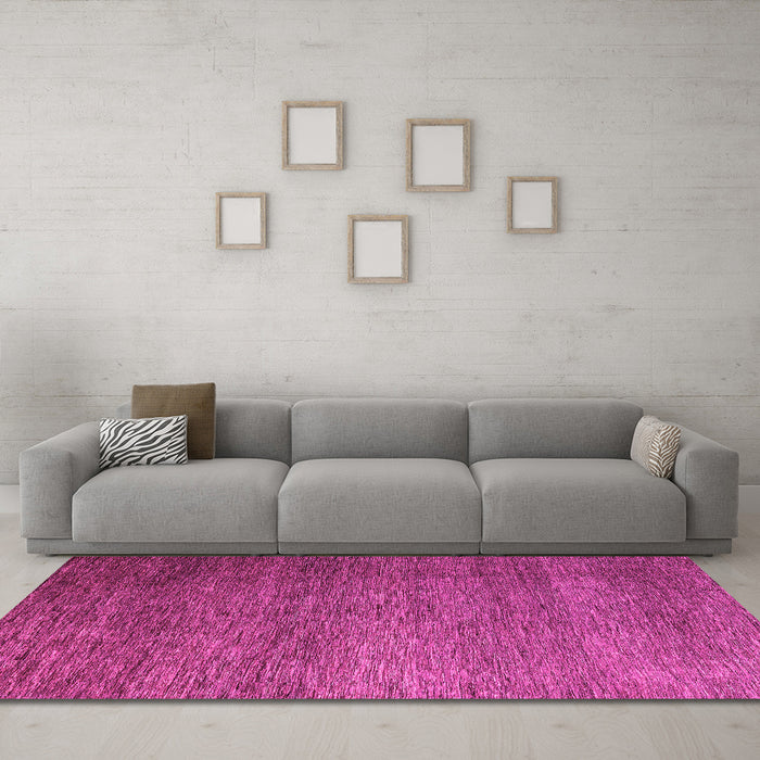 Machine Washable Abstract Pink Modern Rug in a Living Room, wshabs5567pnk