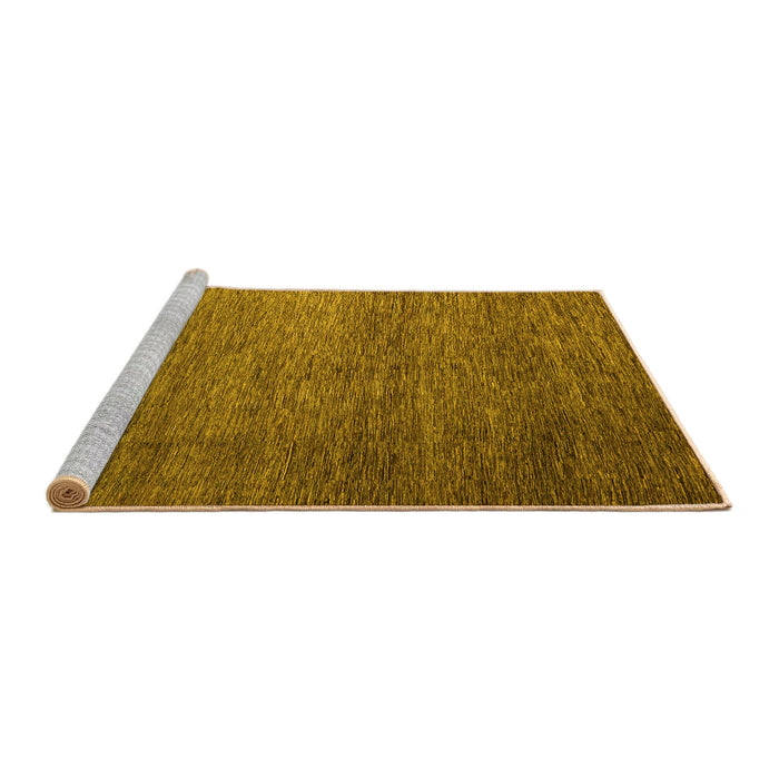 Sideview of Machine Washable Abstract Yellow Modern Rug, wshabs5567yw