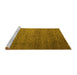 Sideview of Machine Washable Abstract Yellow Modern Rug, wshabs5567yw