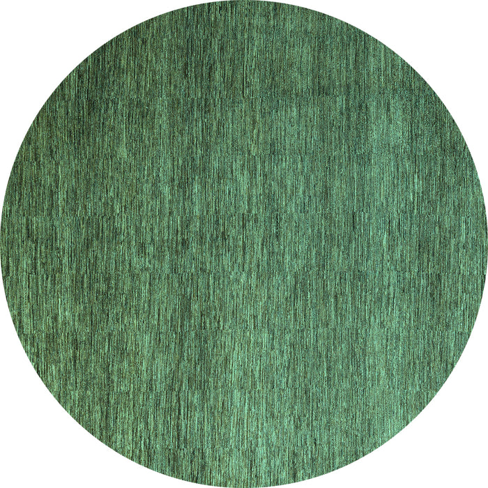 Round Machine Washable Abstract Turquoise Modern Area Rugs, wshabs5567turq