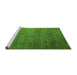 Sideview of Machine Washable Abstract Green Modern Area Rugs, wshabs5567grn