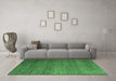 Machine Washable Abstract Emerald Green Modern Area Rugs in a Living Room,, wshabs5567emgrn