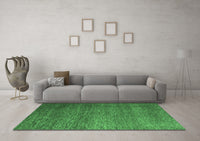 Machine Washable Abstract Emerald Green Modern Rug, wshabs5567emgrn