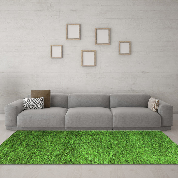 Machine Washable Abstract Green Modern Area Rugs in a Living Room,, wshabs5567grn