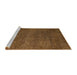 Sideview of Machine Washable Abstract Chocolate Brown Rug, wshabs5568