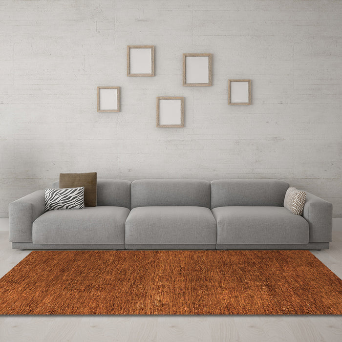 Machine Washable Abstract Orange Modern Area Rugs in a Living Room, wshabs5568org