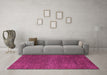 Machine Washable Abstract Pink Modern Rug in a Living Room, wshabs5568pnk