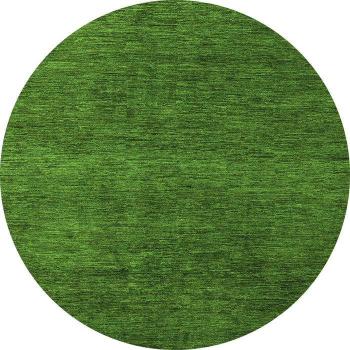Round Machine Washable Abstract Green Modern Area Rugs, wshabs5568grn