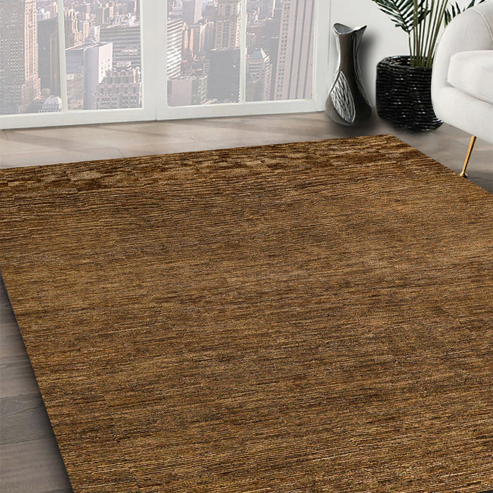 Abstract Chocolate Brown Modern Rug in Family Room, abs5568