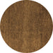 Round Abstract Brown Modern Rug, abs5568brn