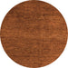 Round Abstract Orange Modern Rug, abs5568org