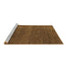 Sideview of Machine Washable Abstract Brown Modern Rug, wshabs5568brn