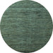 Round Abstract Light Blue Modern Rug, abs5569lblu