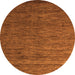 Round Abstract Orange Modern Rug, abs5569org