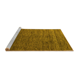 Sideview of Machine Washable Abstract Yellow Modern Rug, wshabs5569yw