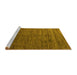 Sideview of Machine Washable Abstract Yellow Modern Rug, wshabs5569yw