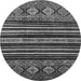 Round Machine Washable Abstract Gray Modern Rug, wshabs556gry