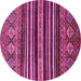 Round Abstract Pink Modern Rug, abs556pnk