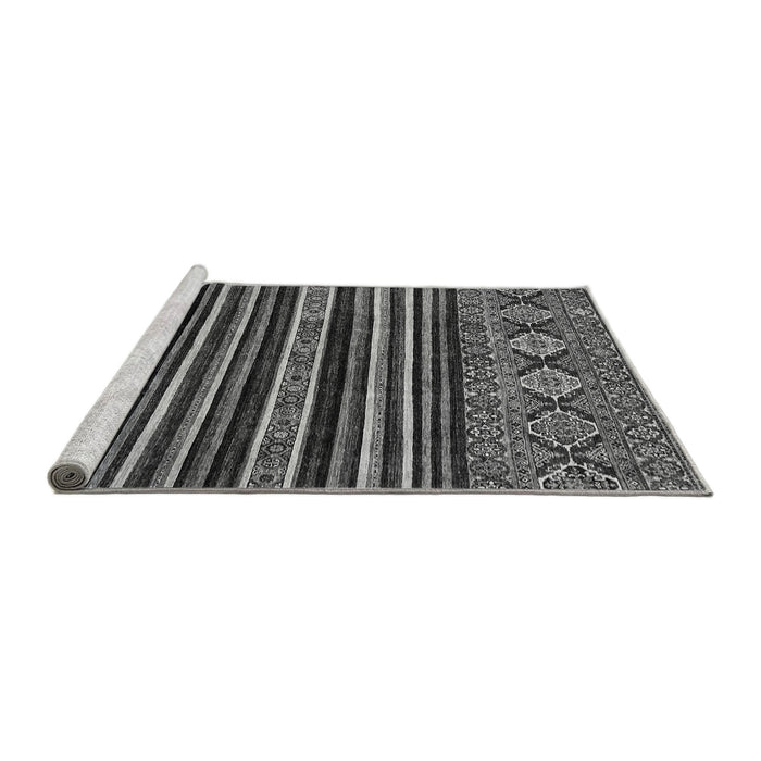 Sideview of Machine Washable Abstract Gray Modern Rug, wshabs556gry