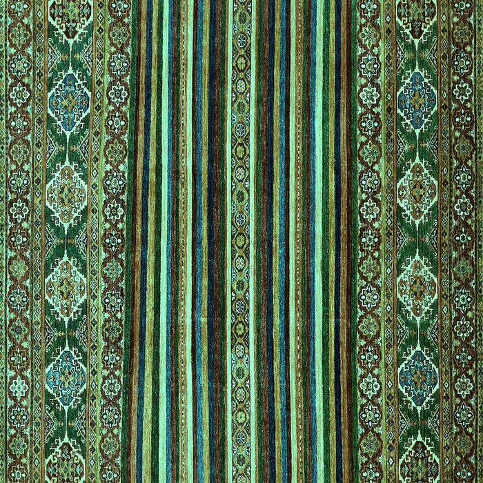 Square Machine Washable Abstract Turquoise Modern Area Rugs, wshabs556turq