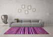 Machine Washable Abstract Purple Modern Area Rugs in a Living Room, wshabs556pur