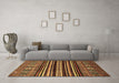 Machine Washable Abstract Brown Modern Rug in a Living Room,, wshabs556brn