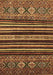 Machine Washable Abstract Brown Modern Rug, wshabs556brn