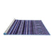 Sideview of Machine Washable Abstract Blue Modern Rug, wshabs556blu