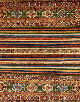 Abstract Saffron Red Modern Rug, abs556