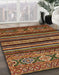 Machine Washable Abstract Saffron Red Rug in a Family Room, wshabs556