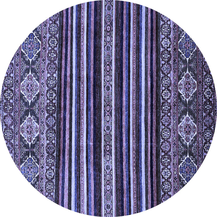 Round Abstract Blue Modern Rug, abs556blu