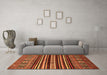 Machine Washable Abstract Orange Modern Area Rugs in a Living Room, wshabs556org