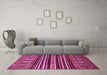 Machine Washable Abstract Pink Modern Rug in a Living Room, wshabs556pnk