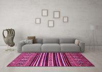 Machine Washable Abstract Pink Modern Rug, wshabs556pnk