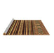 Sideview of Machine Washable Abstract Brown Modern Rug, wshabs556brn