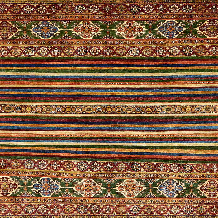 Square Abstract Saffron Red Modern Rug, abs556