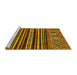 Sideview of Machine Washable Abstract Yellow Modern Rug, wshabs556yw